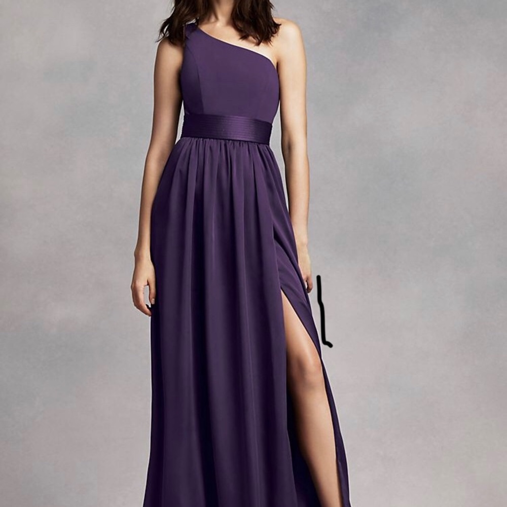 White by Vera Wang Amethyst one shoulder dress 0